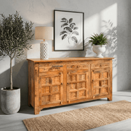 Natural Heritage Carved Hardwood Console buffet table