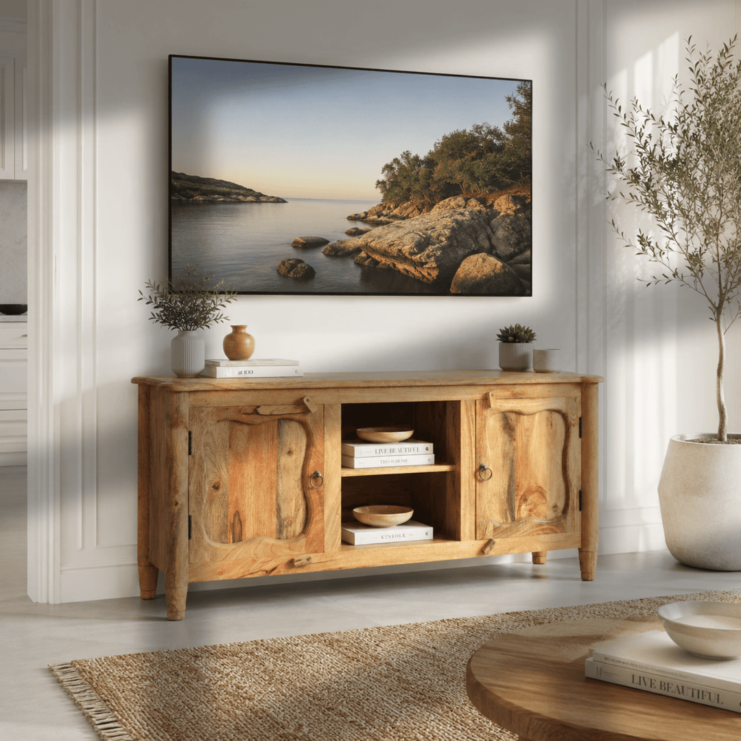 The Palm Grove Handmade Mango Wood TV Console