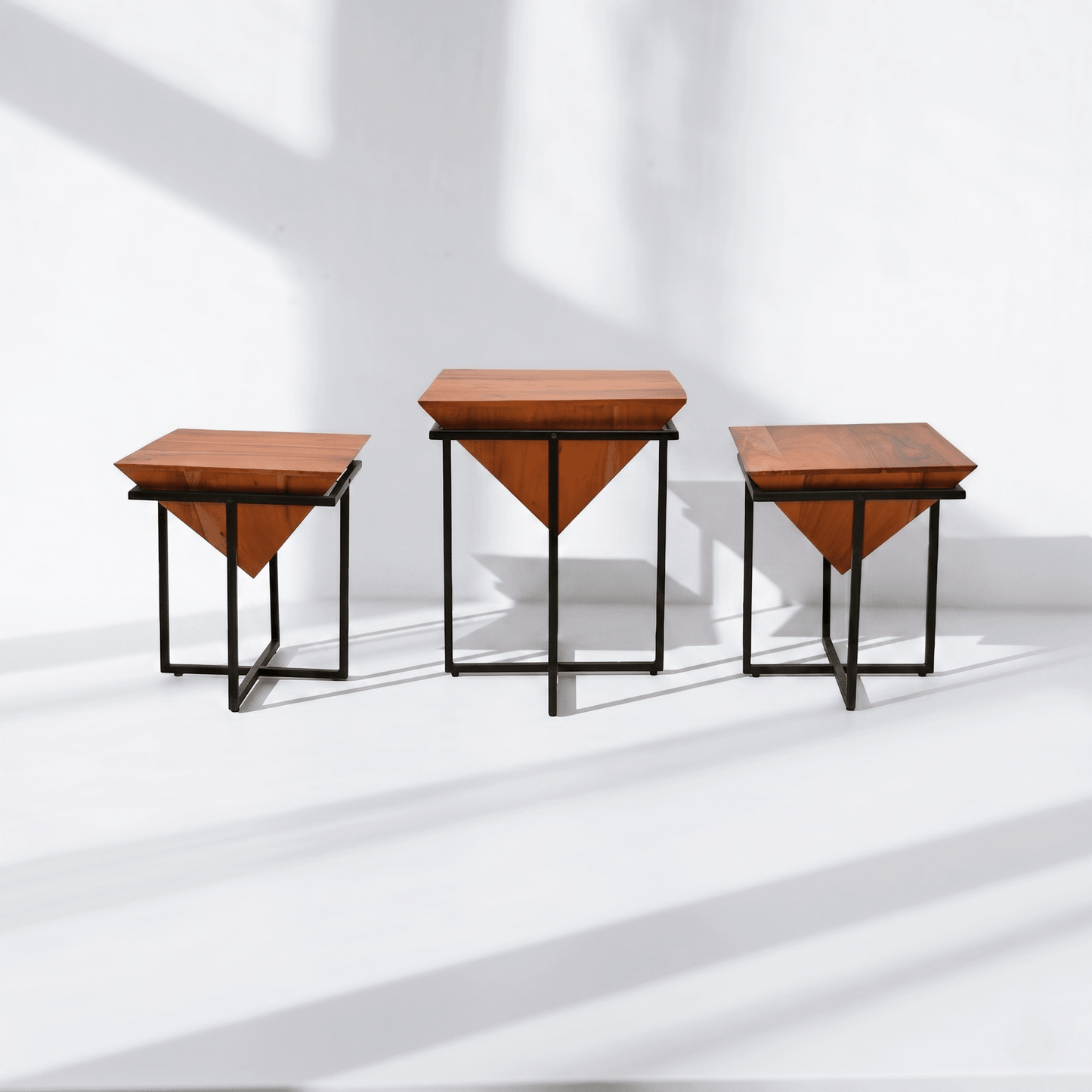 pyramid shape end table Dubai,,UAE metal wood end table, solid wood Peramid table,mango wood end table pyramid, hardwood table pyramid,Mango wood pyramid side table,Pyramid side coffee table UAE,