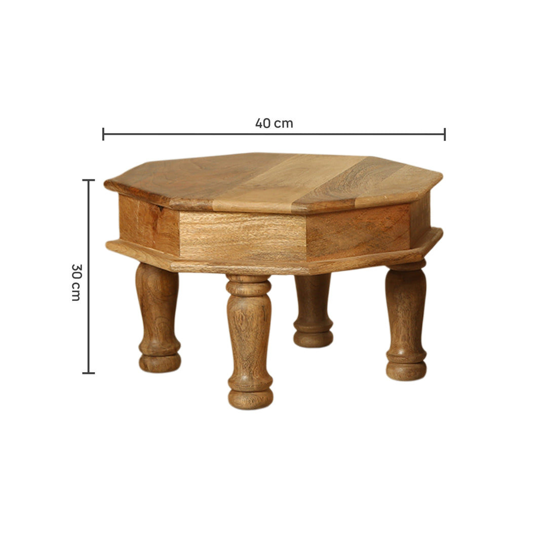 Royal Heritage Solid Mango Wood Hexagon Nesting Coffee Table Set of 3