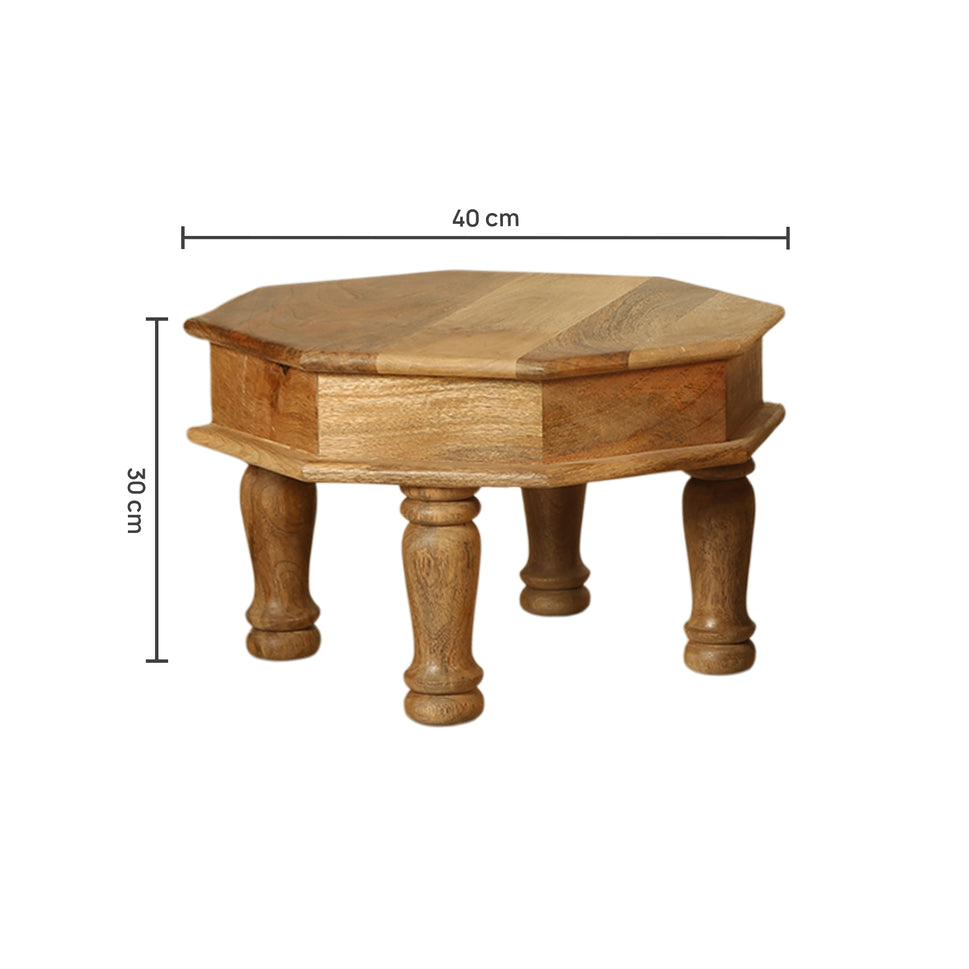 Royal Heritage Solid Mango Wood Hexagon Nesting Coffee Table Set of 3