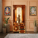 Switch handcrafted prayer cabinet Oman, antique pooja mandap Dubai, stylish Kerala style mandir UAE, luxury wooden pooja ghar Qatar, Hindu idols temple cabinet Bahrain, premium wooden worship cabinet UAE, 
 1 image