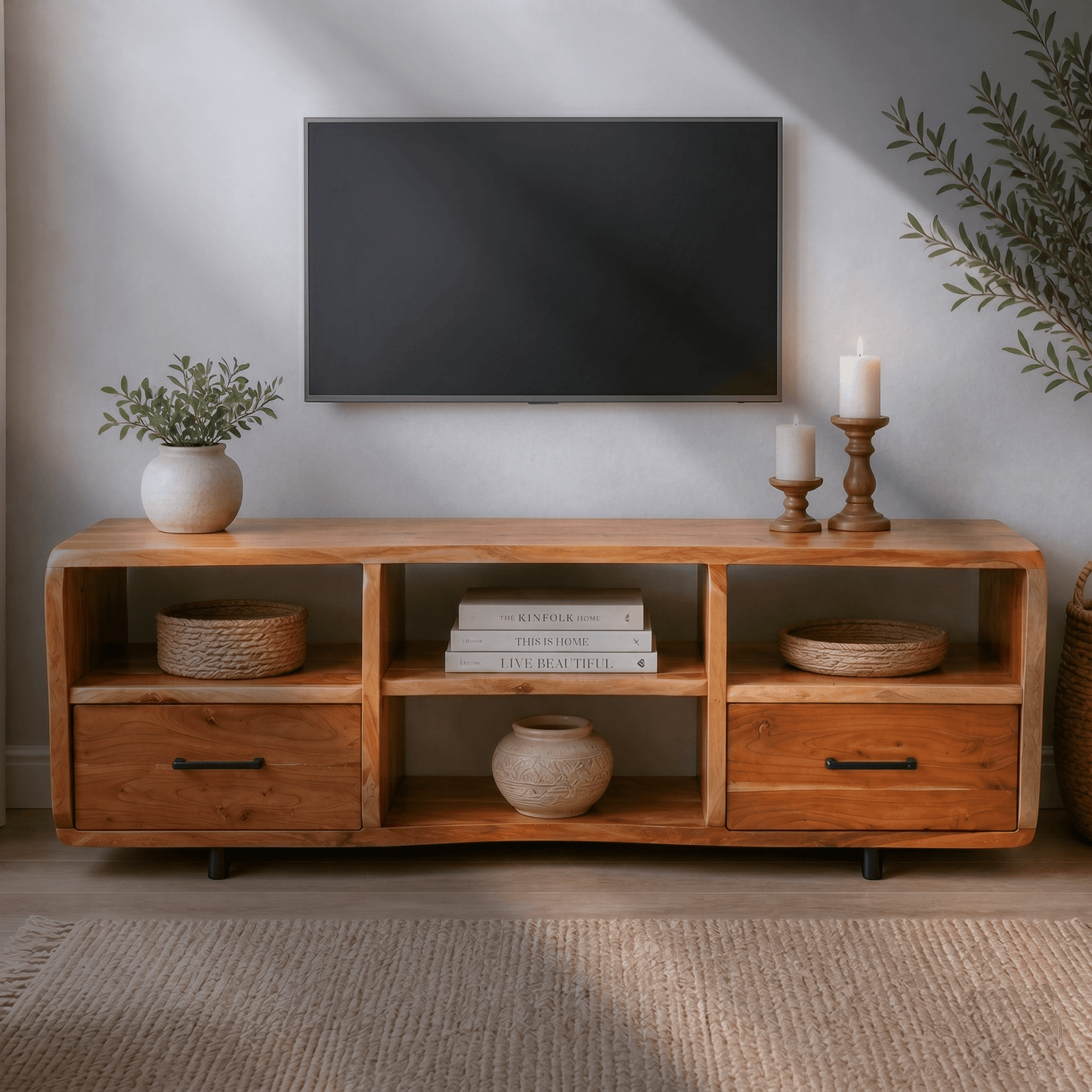 hotel entertainment console solid wood UAE, restaurant media cabinet handcrafted UAE, home handmade furniture Dubai, home classic furniture UAE, 