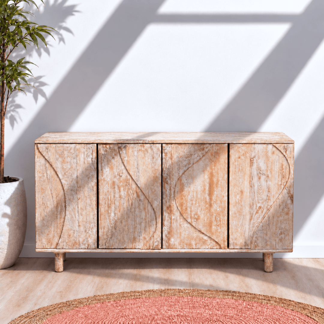 Savanna White Antique Finish Modern Farmhouse Sideboard