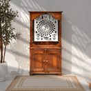 Solid wood Home Mandir with shelve with doorW80 x D40 x H150