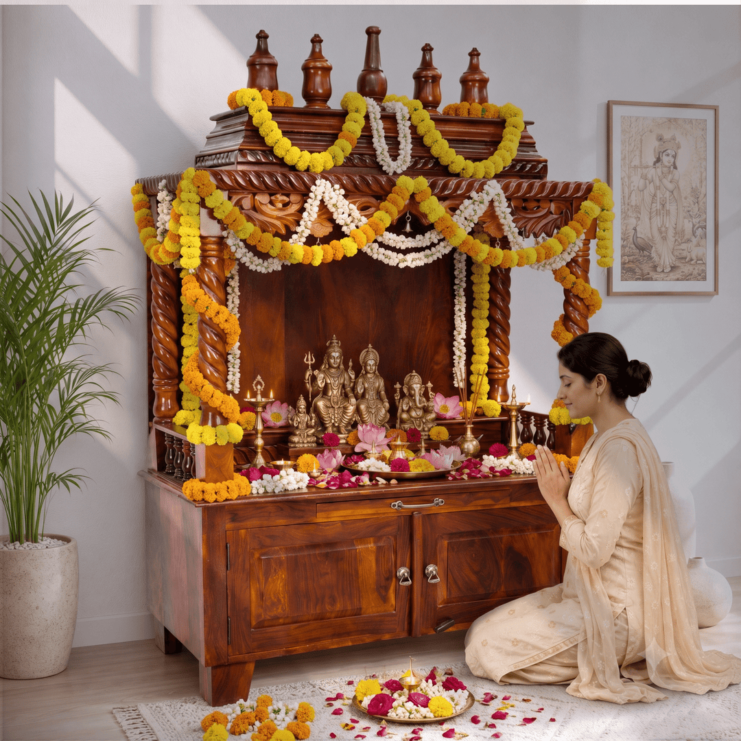 Royal heritage solid wood temple cabinet Dubai