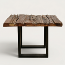 Switch vintage railway wood side table UAE,industrial wood metal side table Dubai, handcrafted railway wood furniture UAE, railway sleeper wood table Dubai UAE, 3 image