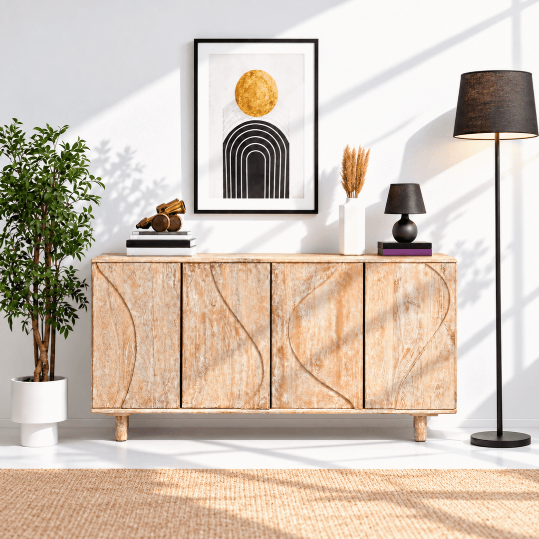 Savanna White Antique Finish Modern Farmhouse Sideboard