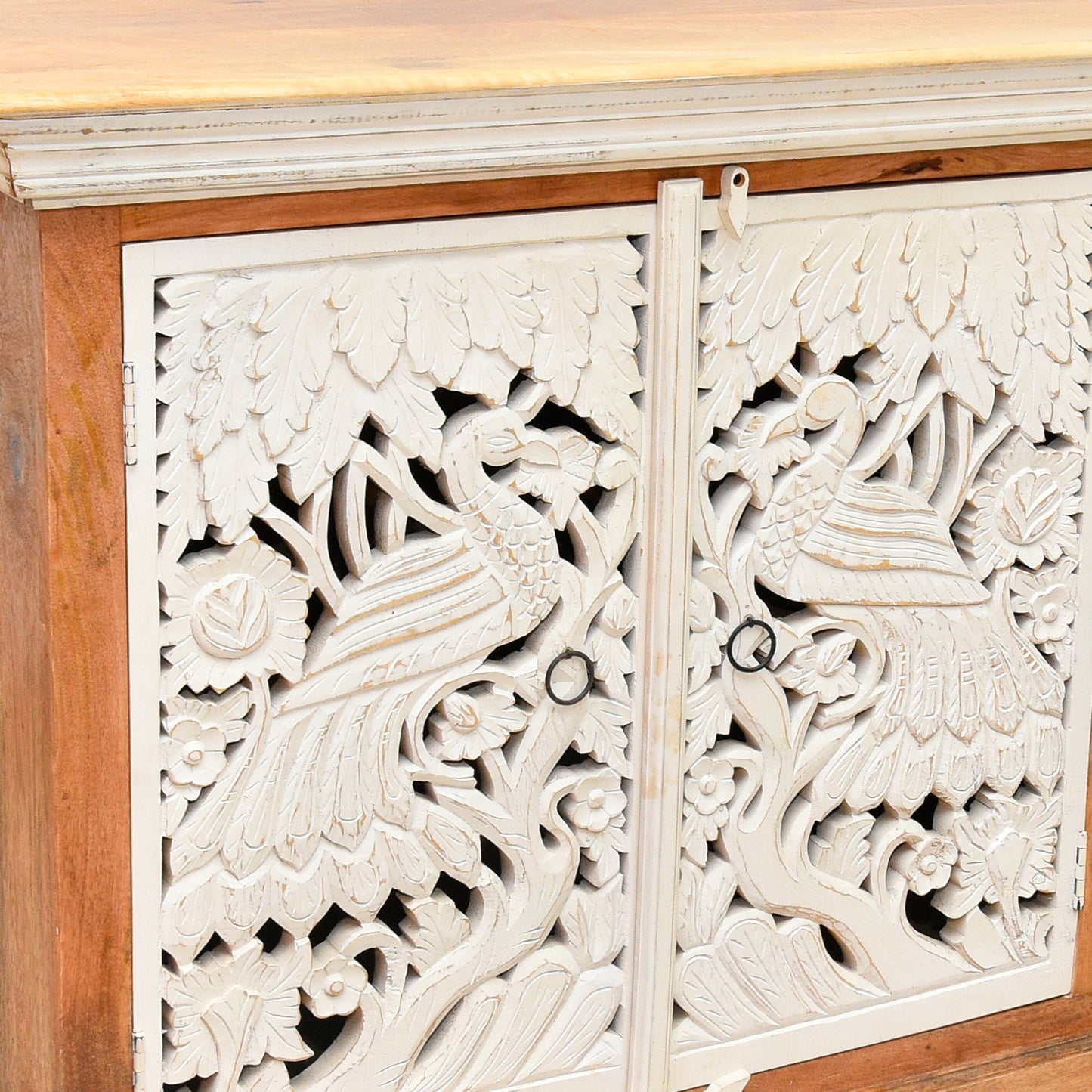 Hand carved solid wood sideboard cabinet storage for home