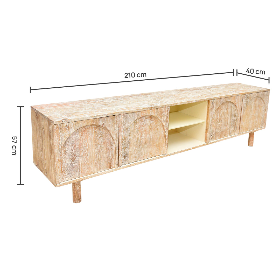 The Rustic Aura Media Console Unit | Mango Wood TV Stand UAE