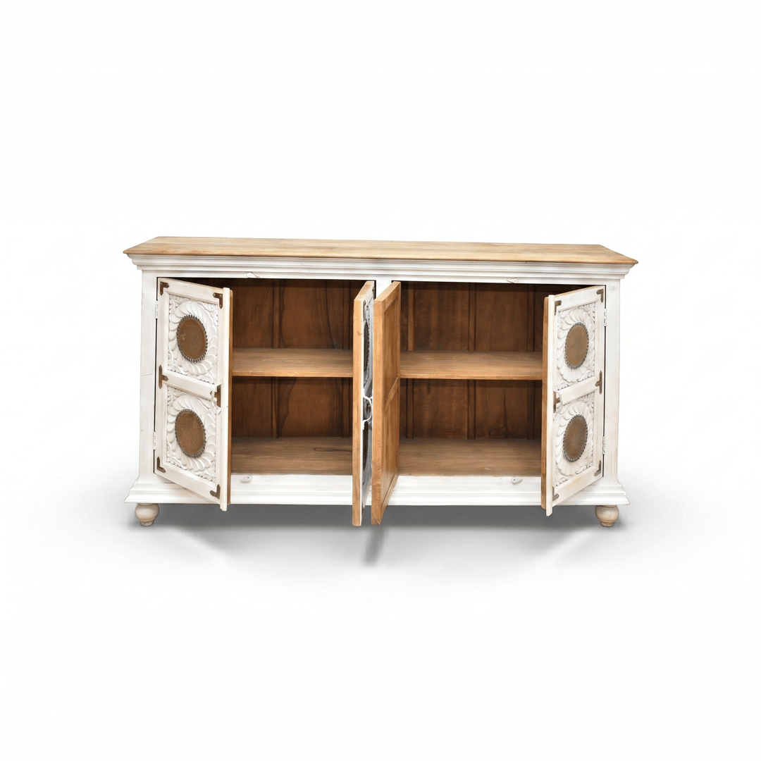 Royal Haven Carved hand made mango wood buffet Cabinet