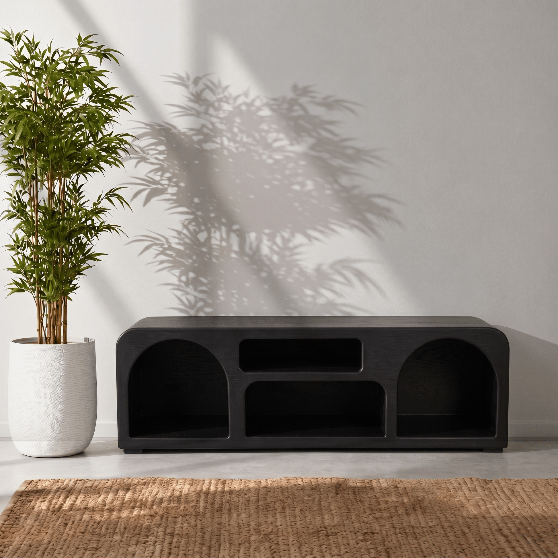 The Sierra Natural Wood Media Stand | Open Storage TV Unit UAE