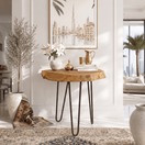 Switch solid wood live edge side table Dubai, solid wood stool table, solid wood accent table, hardwood live edge table Abu Dhabi , hardwood side table, acacia wood side table, 1 image