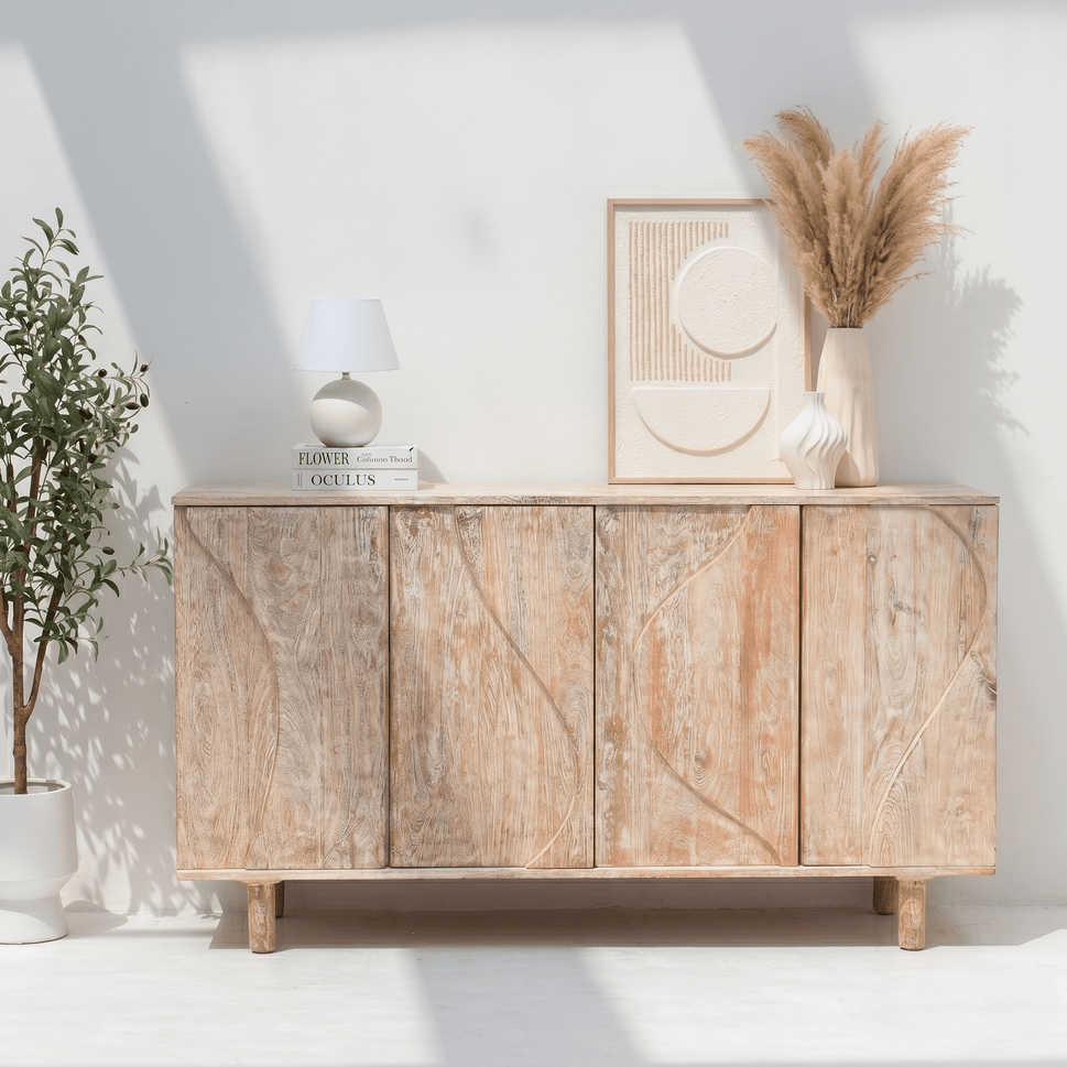 Savanna White Antique Finish Modern Farmhouse Sideboard