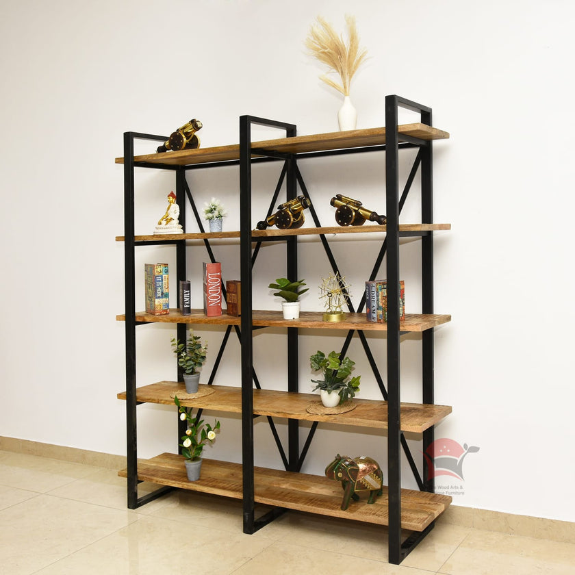 Sturdy Metal Frame Wood Shelf: SMFWS09
