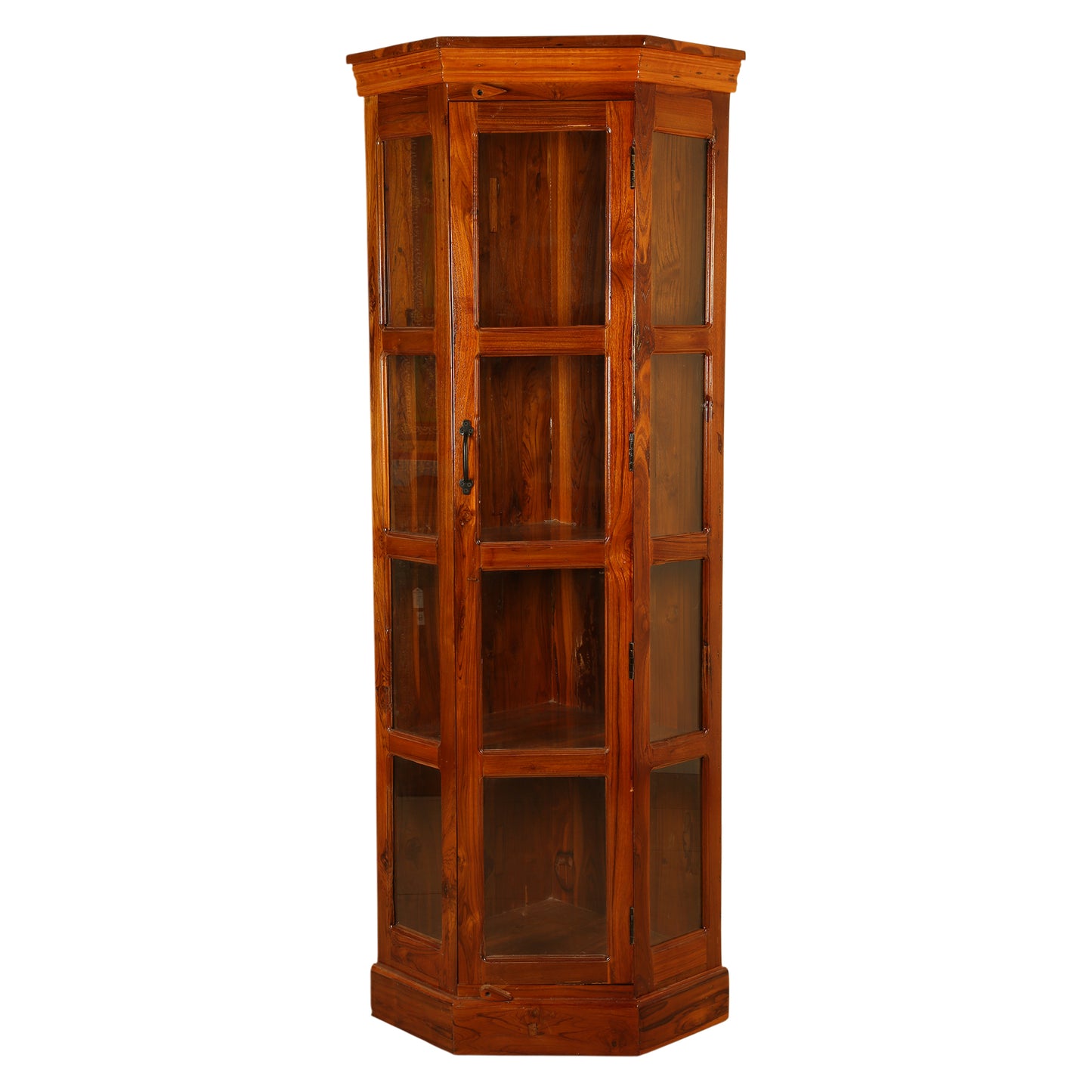 teak wood display cabinet, natural wood display cabinet, real wood display showcase, long lasting wood furniture, honey finish display wardrobe ,  