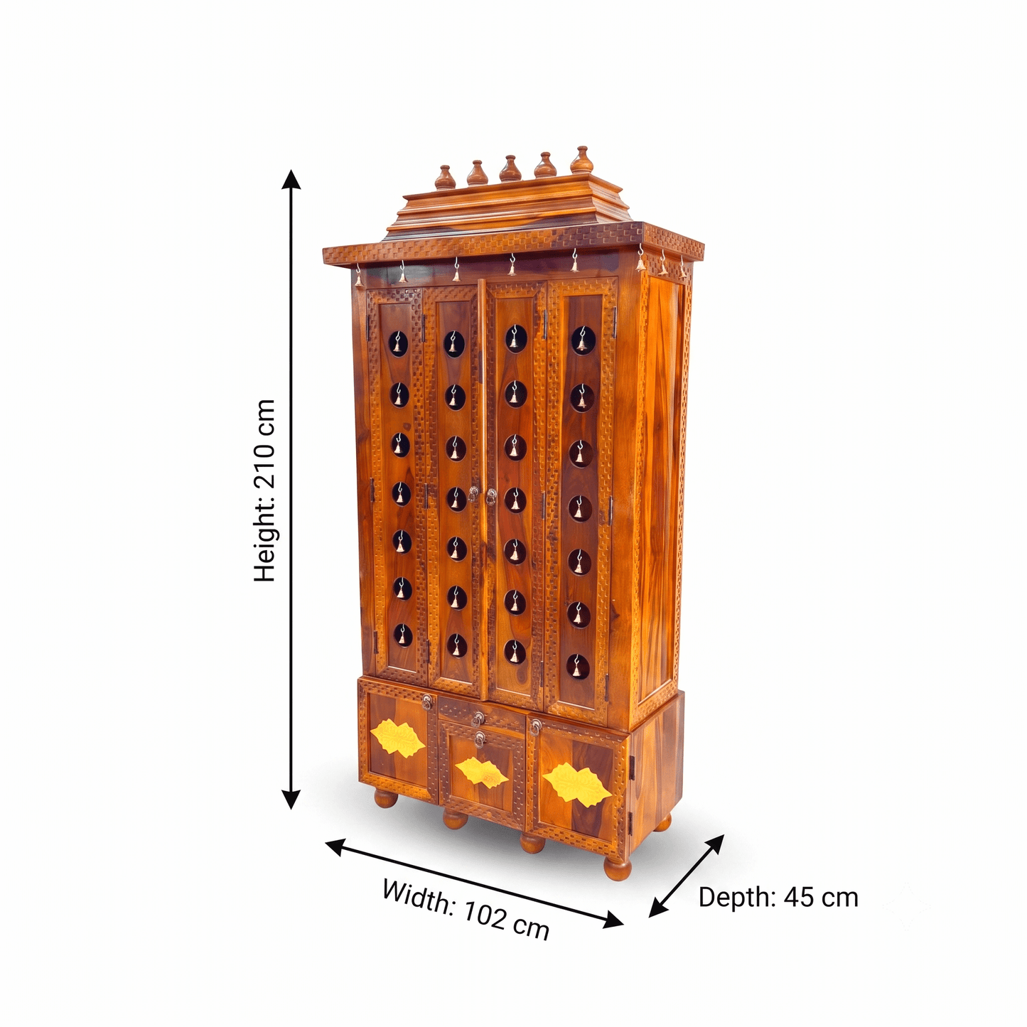  handmade prayer temple UAE homes, sheesham wood mandir for GCC countries, premium pooja temple for villas in Dubai, wooden pooja mandir with carved doors, luxury Indian prayer mandir Middle East, 