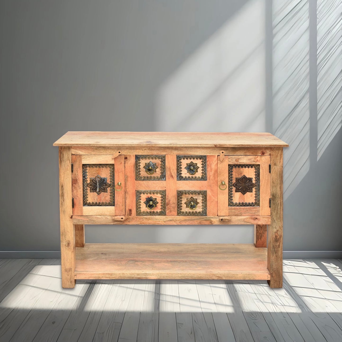 solid wood console table UAE, mango wood console Dubai, handmade console table Oman,  rustic console table Abu Dhabi, 