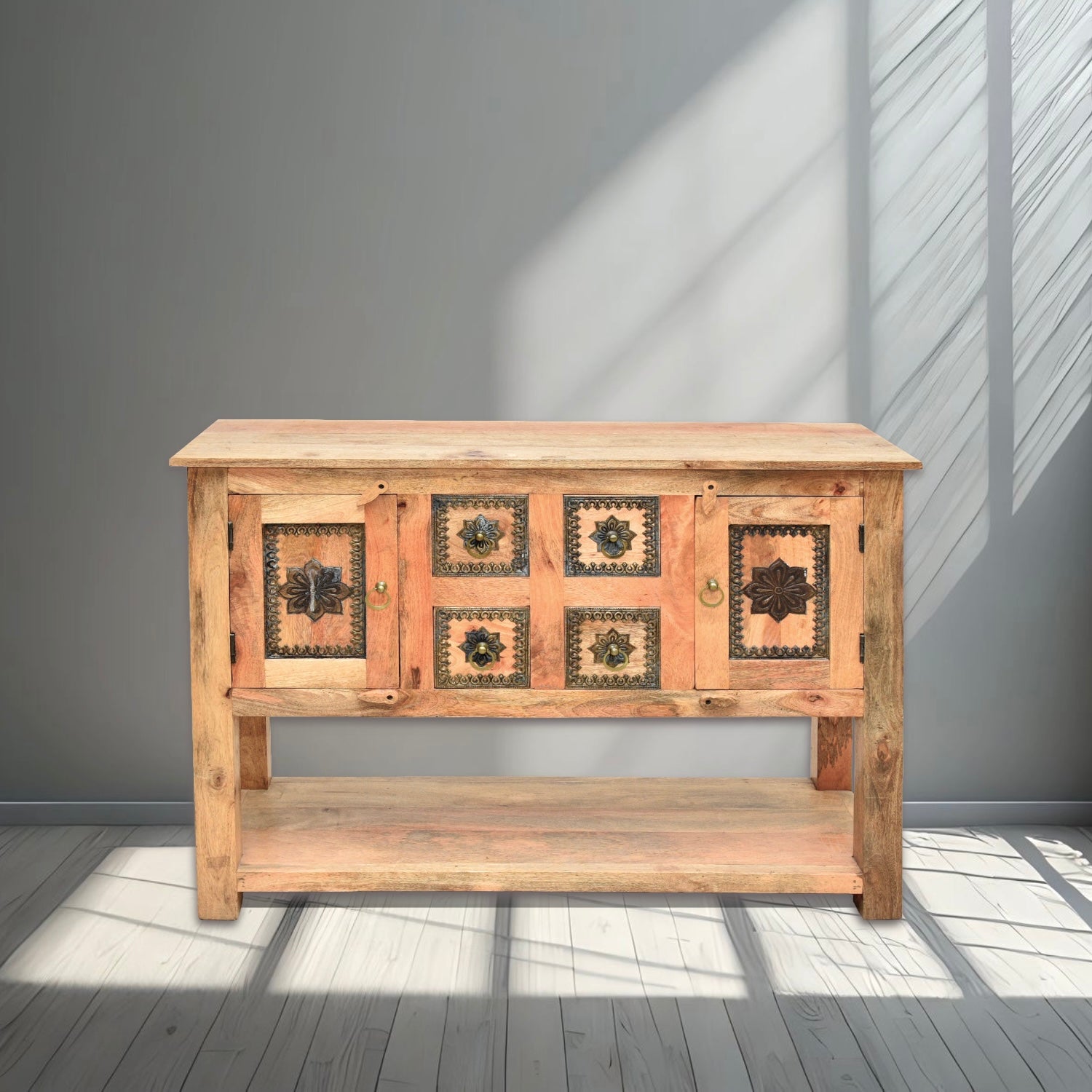 CasaCraft Sheesham Wood Console Table Handmade Luxury UAE Home