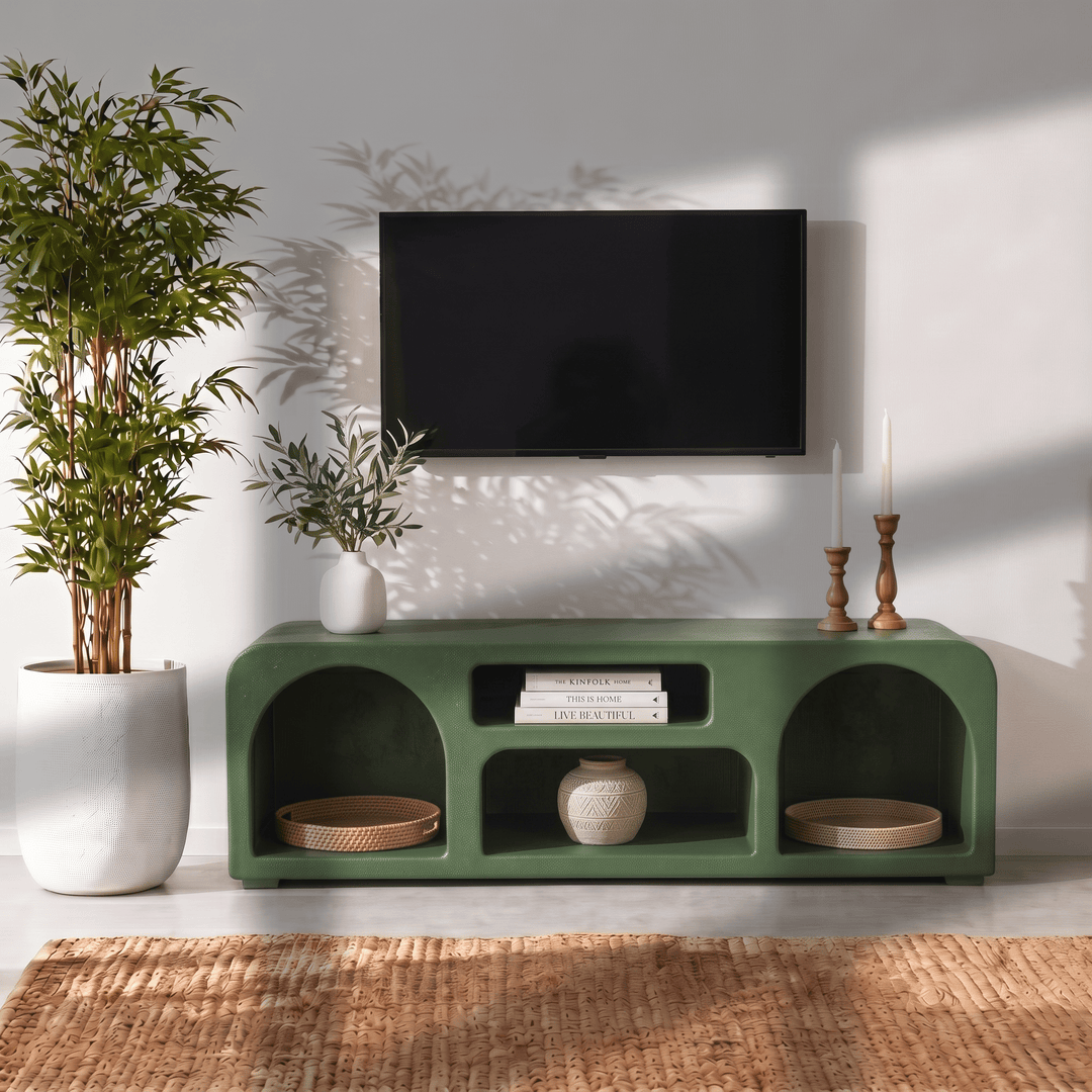The Sierra Natural Wood Media Stand | Open Storage TV Unit UAE