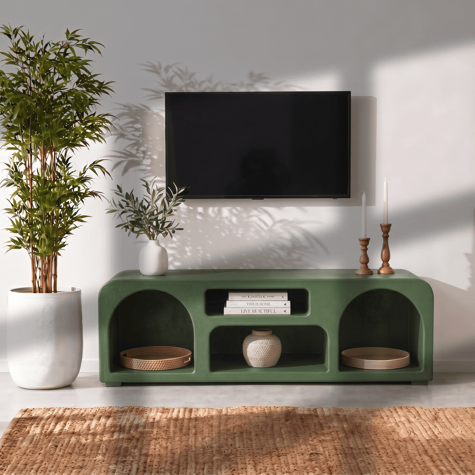 The Sierra Natural Wood Media Stand | Open Storage TV Unit UAE